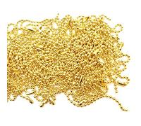 Trimming Shop Lot de 100 rallonges de chaîne en métal doré de 10 cm pour étiquettes d'étiquettes, connecteurs de chaîne de perles à boules, fabrication de bijoux, porte-clés ou porte-badges, avec