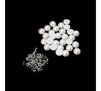 Trimming Shop Lot de 100 rivets en perles demi-rondes avec broches pour décoration de vêtements, sacs, maroquinerie, chaussures, fabrication de bijoux (8 mm)