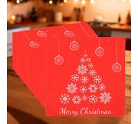 Trimming Shop Lot de 100 serviettes en papier jetables rouges de Noël 2 plis, 33 cm Flocons de neige imprimés pour le dîner de Noël, fêtes des vacances, tables de cocktail et décorations de table