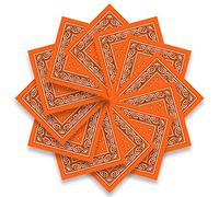 Trimming Shop Lot de 12 bandanas en coton Motif cachemire Unisexe pour bandeau, foulard, bandeau, bandeau, bandeau, raves, équitation, extérieur, fête, lot de 12 - Orange - 6.625