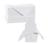 Trimming Shop Lot de 12 serviettes de table de Noël en tissu blanc 100 % polyester filé, résistantes aux taches, durables, lavables en machine, réutilisables, pour décoration de fêtes de fin d'année
