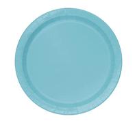 Trimming Shop Lot de 16 Assiettes à Dessert Rondes Robustes de 23 cm, Bleu Sarcelle, Assiettes jetables de 23 cm, Vaisselle en Papier