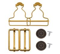 Trimming Shop Lot de 2 boucles de salopette 40 mm avec curseur rectangulaire Tri-Glide et boutons sans couture pour jarretelles, salopettes, bretelles, combinaisons, bronze,