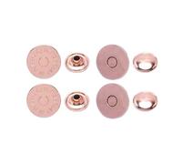 Trimming Shop Lot de 2 boutons-pression magnétiques à double rivets découpés au laser - Fermoirs en métal léger pour loisirs créatifs, vestes en cuir, sacs à main et réparation de vêtements (18 mm, or