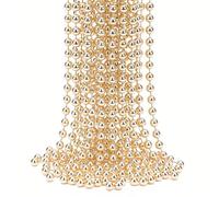 Trimming Shop Lot de 2 chaînes de perles de Noël métalliques de 9 m | Pour les décorations à suspendre au sapin de Noël, les loisirs créatifs, la fabrication de bijoux et les décorations festives