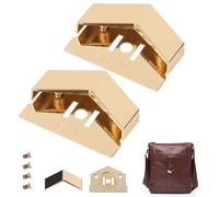 Trimming Shop Lot de 2 plaques triangulaires pour boîtier de sac avec couvercle à boucle arrondie, plaque de fermeture de sac en alliage métallique, fermeture à rabat avec vis, matériel de