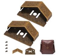 Trimming Shop Lot de 2 plaques triangulaires pour boîtier de sac avec couvercle à boucle arrondie, plaque de fermeture de sac en alliage métallique, verrou à rabat avec vis, matériel de verrouillage