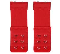 Trimming Shop Lot de 2 rallonges de soutien-gorge à 2 crochets, 3 rangées, 32 mm de large, douces et confortables, réglables pour femme, pour maternité, allaitement, usage quotidien, rouge