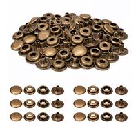 Trimming Shop Lot de 20 boutons-pression en 4 parties de 20 mm - Durables et légers - En métal - Pour le bricolage, la réparation de vêtements, sacs à main, bronze