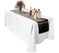 Trimming Shop Lot de 20 chemins de table en satin noir de 28 x 274,3 cm pour décoration de table de mariage, de Noël, d'anniversaire