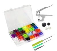 Trimming Shop Lot de 220 Boutons-Pression en Plastique avec Mousqueton, Boutons Pression T3, 22 Couleurs, Boutons-Pression avec boîte de Rangement Transparente