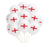 Trimming Shop Lot de 25 ballons en latex rouge et blanc de 25 cm - Drapeau de St George pour fêtes de football, fête de St George, événements nationaux, pub, rue et célébrations sportives