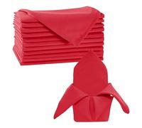 Trimming Shop Lot de 4 Serviettes de Table Rouges en Coton et Polyester de 50,8 cm pour la Maison, hôtel, Salle à Manger, Banquet, fête, événements, Bords ourlés, légères et lavables en Machine