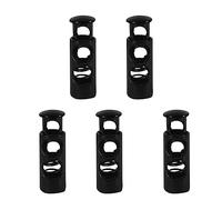 Trimming Shop Lot de 5 bloqueurs de cordon en métal à ressort pour bagages, cordon, vestes, sac à dos, vêtements, projets de bricolage, vêtements de sport, lacets (noir, 5 pièces)