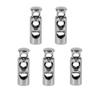 Trimming Shop Lot de 5 bloqueurs de cordon en métal à ressort pour bagages, cordons, vestes, sacs à dos, vêtements, projets de bricolage, vêtements de sport, lacets (argent, 5 pièces)