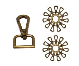Trimming Shop Lot de 5 mousquetons pivotants avec Fermoir Mousqueton - 25 mm - Bronze