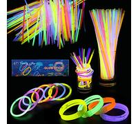 Trimming Shop Lot de 50 Bâtons Lumineux avec Connecteurs, Bracelet Fluorescent Lumineux Tube Soirée pour Enfants et Adultes, Décoration de Nouvel an, Halloween & Noël Accessoires Fluo Soirée