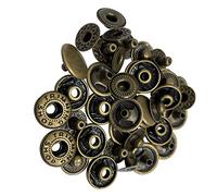 Trimming Shop Lot de 50 boutons pression à ressort en S de 17 mm, durables et légers, en métal pour vestes, loisirs créatifs, couture, vêtements, sacs à main, bronze