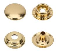 Trimming Shop Lot de 50 boutons pression en 4 parties de 10 mm, durables et légers, sans couture, pour travaux manuels, vestes, réparation de vêtements, sacs à main, doré