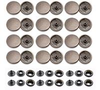 Trimming Shop Lot de 50 boutons pression en métal robuste pour vêtements, sacs à main, couture, vestes en cuir et fournitures de bricolage Noir 15 mm