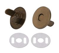 Trimming Shop Lot de 50 boutons-pression magnétiques fins de 18 mm avec 2 rondelles arrière - Fermoirs métalliques antirouille pour loisirs créatifs, vêtements, sacs en cuir, sacs à main et réparation