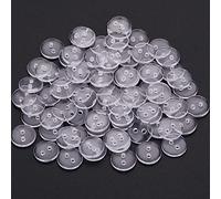 Trimming Shop Lot de 50 boutons ronds en plastique transparent avec 2 trous pour couture, loisirs créatifs, scrapbooking, 15 mm