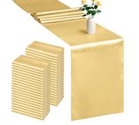 Trimming Shop Lot de 50 chemins de table en satin de soie champagne pour décoration de table, mariage, réception, Noël, fête d'anniversaire, 27,9 x 274,3 cm