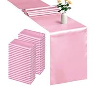 Trimming Shop Lot de 50 chemins de table en satin de soie rose - 27,9 x 274,3 cm - Pour décoration de table de mariage, de Noël, d'anniversaire