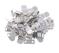 Trimming Shop Lot de 50 fermoirs à crochet et barre argentés de 10 mm pour pantalons, jupes, tuniques, sous-vêtements, projets de bricolage, fermoirs sans couture, 4 pièces