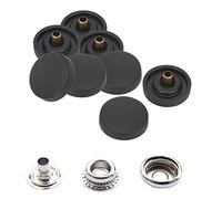 Trimming Shop Lot de 50 grands boutons-pression de 15 mm en plastique avec dos en métal argenté, boutons pression sans couture pour maroquinerie, vestes, sacs à main, noir