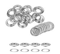 Trimming Shop Lot de 50 œillets ronds de 30 mm avec rondelles, œillets pour bâche, artisanat du cuir, réparation, anneaux à œillets ronds pour bricolage, tenue de toile, bannières en vinyle, argenté