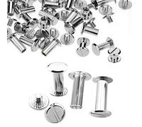 Trimming Shop Lot de 50 rivets à vis Chicago à tête plate en laiton durable, anti-résistant pour travaux manuels, travaux manuels, reliure, loisirs créatifs, décoration, 10 mm x 18 mm
