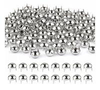 Trimming Shop Lot de 500 clous en forme de dôme rond en fer argenté de 7 mm pour sacs à main, veste en cuir, décoration de vêtements, loisirs créatifs
