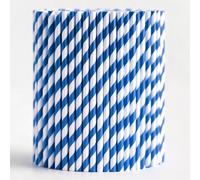 Trimming Shop Lot de 500 pailles en Papier | Pailles en Papier | Pailles à Cocktail | Pailles jables | Pailles en Papier à Rayures Bleues Blanches