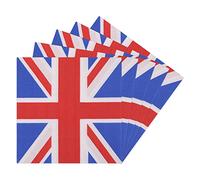 Trimming Shop Lot de 60 serviettes jetables Union Jack 26 cm x 26 cm, vaisselle jetable pour fête nationale, fête de rue, barbecue, pub, événements sportifs, célébration