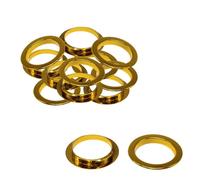 Trimming Shop Lot de 8 œillets de rideaux ronds en plastique de 40 mm pour fenêtre, rideaux de chambre, porte, toile de fond, fournitures de draperie à faire soi-même, doré