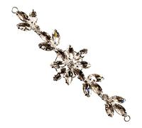 Trimming Shop Magnifique patch à coudre avec strass transparents pour robe de mariée, tenue décontractée ou formelle, 14 x 4 cm