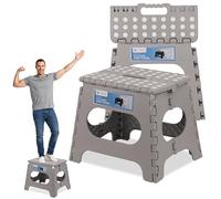 Trimming Shop Marchepied pliable robuste de 27,9 cm avec poignée de transport, surface antidérapante, tabouret de camping pliable en plastique portable pour cuisine, salle de bain, intérieur/extérieur