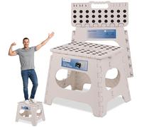 Trimming Shop Marchepied pliable robuste de 27,9 cm avec poignée de transport, surface antidérapante, tabouret de camping portable en plastique pour cuisine, salle de bain, utilisation en intérieur