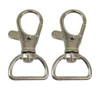 Trimming Shop Mousqueton Mousqueton pivotant avec Porte-clés pour Sangle de Sac à Dos, Sangle de Fermeture, Colliers pour Animaux domestiques et Accessoires de Sac, Métal, Bague D en Argent 20 mm…
