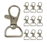 Trimming Shop Mousqueton Mousqueton pivotant avec Porte-clés pour Sangle de Sac à Dos, Sangle de Fermeture, Colliers pour Animaux domestiques et Accessoires de Sac, Métal, Bague D en Argent 20 mm…