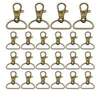 Trimming Shop Mousqueton pivotant de 25 mm - Fermoir mousqueton en métal robuste pour sangles de sac, porte-clés, laisses pour animaux domestiques, camping, sac à dos, randonnée, bricolage, bronze