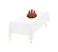 Trimming Shop Nappe en Coton-Polyester rectangulaire Blanc, Couvercle de Table de draps Premium de 70 "x 126", Tissu de Tissu Lavable pour Mariages, banquets, fêtes, Table à Manger, 1pc