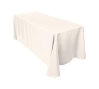 Trimming Shop Nappe en Coton-Polyester rectangulaire Ivoire, Couvercle de Table de Lin Premium de 70 "x 126", Tissu de Tissu Lavable pour Mariages, banquets, fêtes, Table à Manger, 1pc