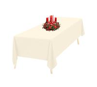 Trimming Shop Nappe en Coton-Polyester rectangulaire Ivoire, Couverture de Table de draps Premium de 90 "x 132", Tissu Lavable Table de Table pour Mariages, banquets, fêtes, Table à Manger, 1pc