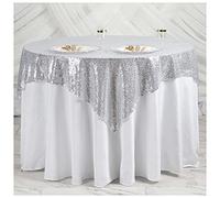 Trimming Shop Nappe rectangulaire à paillettes argentées 127 x 203 cm pour mariage, anniversaire, Noël, banquet, salle à manger, décoration d'événement, 1 pièce