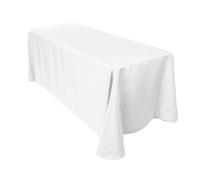 Trimming Shop Nappe rectangulaire en polyester de 178 x 274 cm - Protège-table lavable - Nappe pour dîner de fête, mariage, anniversaire, décoration de banquet, blanc, 1 pièce
