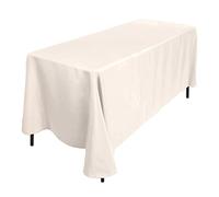 Trimming Shop Nappe rectangulaire en Polyester de qualité supérieure - 177,8 x 320 cm - Tissu Lavable pour Table à Manger, Banquet, Mariage, fête - Ivoire