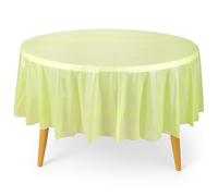 Trimming Shop Nappe ronde en plastique PVC imperméable pour mariages, anniversaires, fêtes prénatales, pique-niques en plein air et décorations d'événement, vert pomme de 213,4 cm