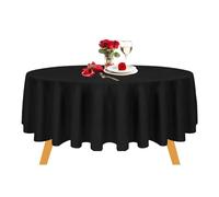 Trimming Shop Nappe Ronde Noire en Tissu de qualité supérieure, Housse de Table Durable pour décorations de Table de Mariage, banquets, fêtes d'entreprise, événements, 108 Pouces, 1 pièce